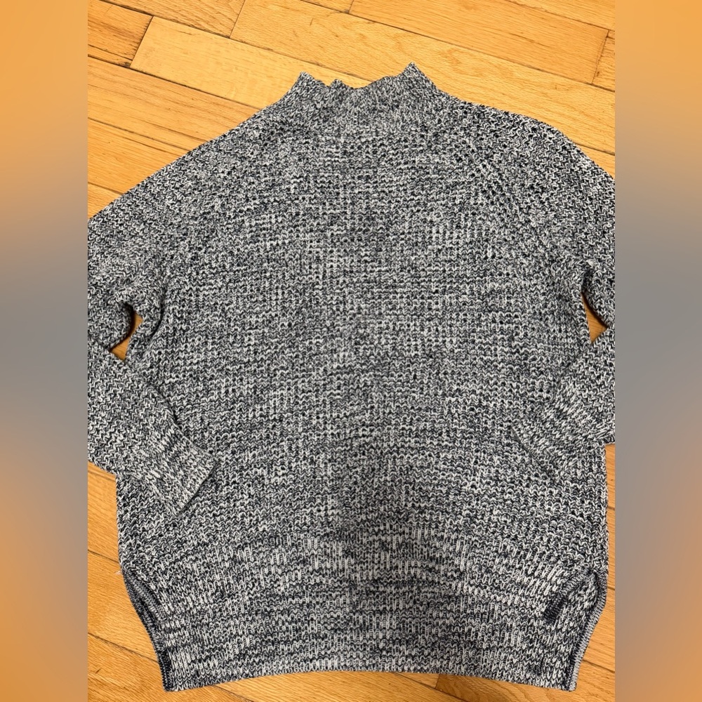 Oversized Black and White Mockneck Sweater